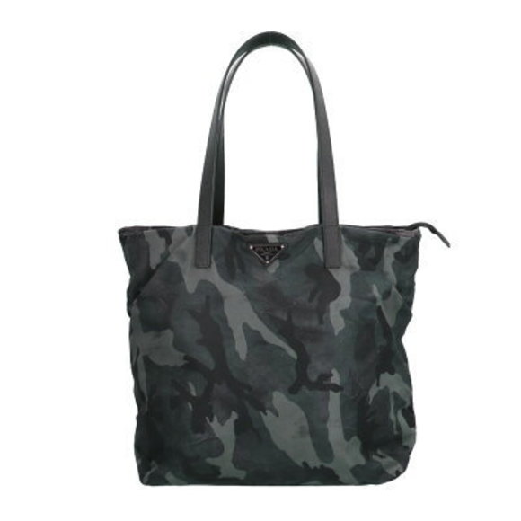 Prada Camouflage Tote Bag Nylon Black - Picture 1 of 8
